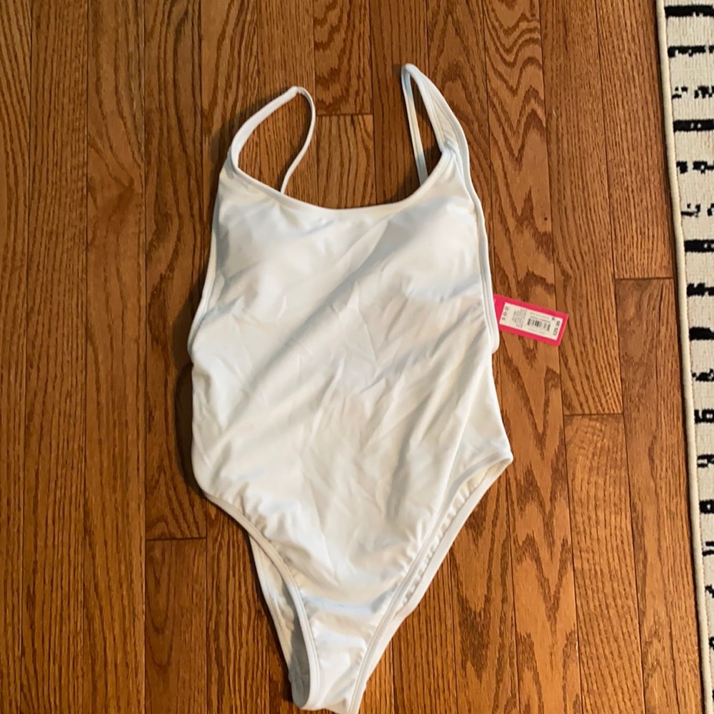 White one piece swim suit new with tags